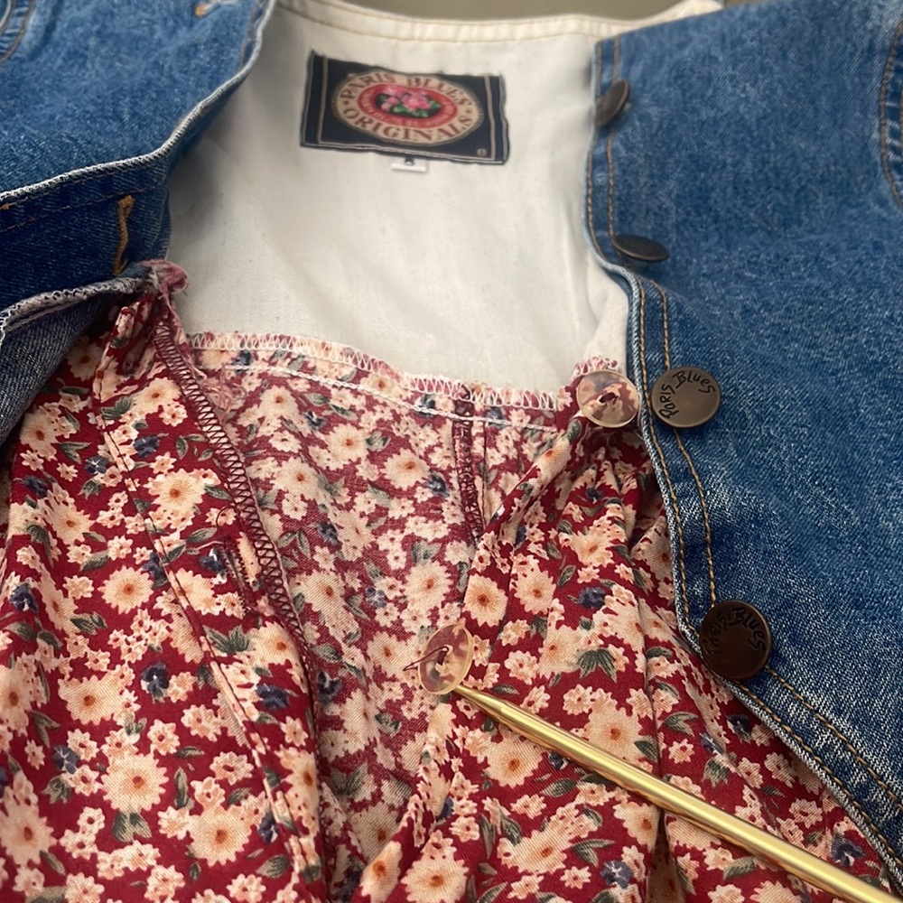 PARIS BLUES Originals, 💕  Vintage Denim Button-Up Corset Top sz 5 Womens DRESS - Picture 12 of 16